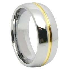 Golden Groove 316L Stainless Steel Wedding Band - Ring Size 9 / R+/ 19.0mm