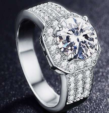 EXQUISITE! BRILLIANT CUT 2.44CT CR.DIAMOND CHANNEL ENGAGEMENT RING - Size 7/O