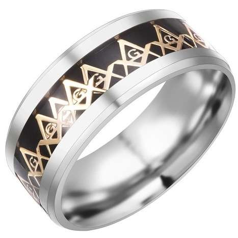Freemason Masonry 8MM Stainless Steel 316L Ring. Size 11 / V+