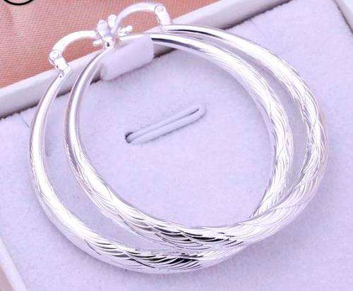 GORGEOUS LARGE 39mm HOOP EARRINGS S925 SILVER
