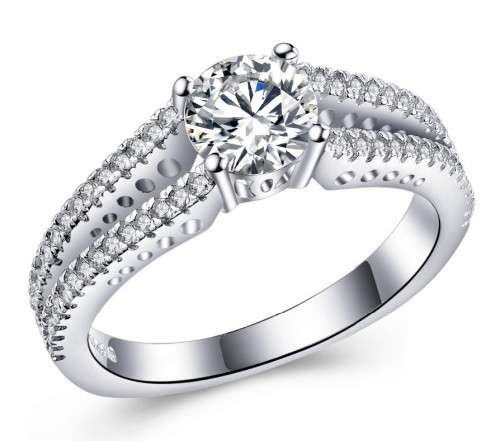 GORGEOUS! SPLIT SHANK SOLITAIRE 1.50CT CR.DIAMOND ENGAGEMENT RING - Size 8/Q