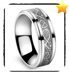 Intricate CELTIC DRAGON 316L Solid stainless steel band Ring - Size 11 / W