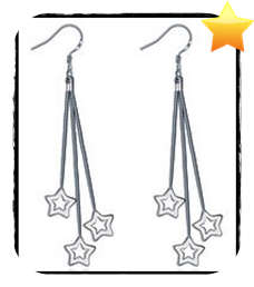 DANGLE STARS EARRINGS 925 SILVER FILLED