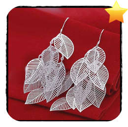 LEAF DANGLE EARRINGS 925 SILVER FILLED