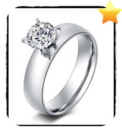 Enchanting Solitaire 1.00ct White Zircon Engagement Ring - Size 8 / P+ / 18.0mm
