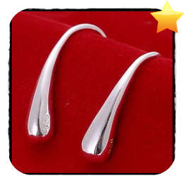 EXQUISITE! MODERN TEARDROP HOOK EARRINGS S925 SILVER