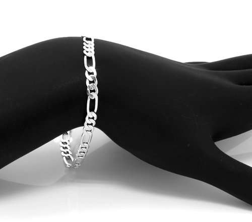 STUNNING! 20cm FIGARO BRACELET S925 SILVER