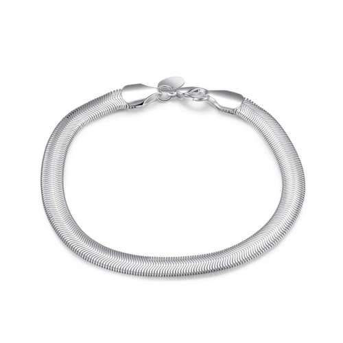SILKY SMOOTH! 19cm HERRINGBONE BRACELET S925 SILVER