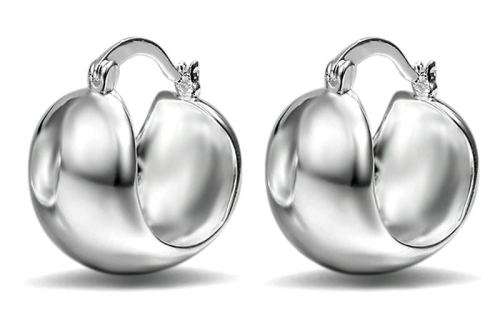WIDE DOME SHAPED CUFF EARRINGS S925 SILVER