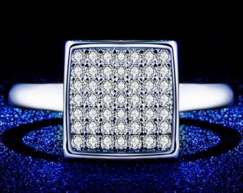 SENSATIONAL! MICRO PAVE 0.49CT CR.DIAMOND ENGAGEMENT RING - Size 7/O/17.3mm