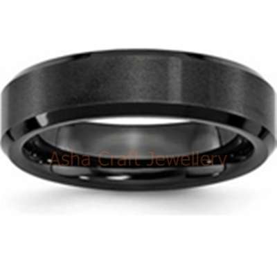 5MM MATT BEVELLED 316L STAINLESS STEEL BAND. RING SIZE 9 / R+ / 19mm