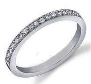 STUNNING! Sparkling 0.21ct Cr.Diamond Pave Accent Band. Ring Size 8 / P+ / 18mm