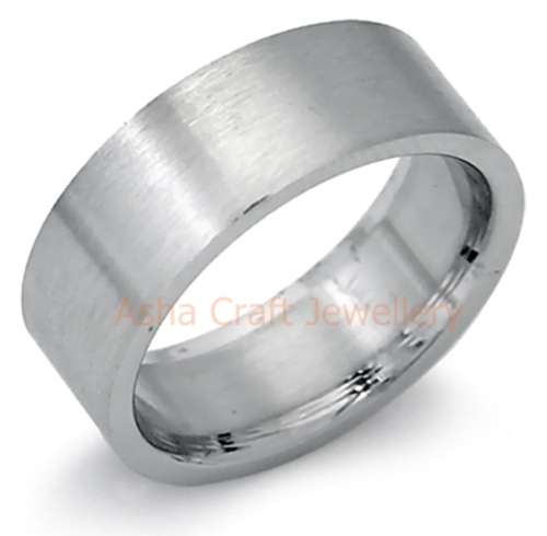 7mm Stainless Steel Plain Wedding Band. Ring size 8.5 / Q+ / 18.5mm