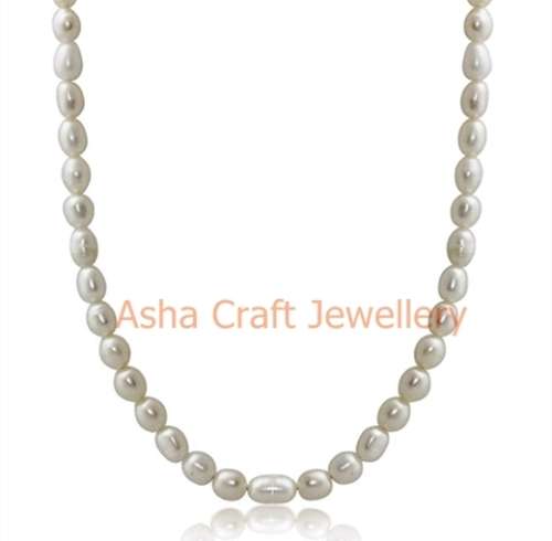 Asha Craft: Genuine 925 Sterling Silver Girls Freshwater Pearl Necklace
