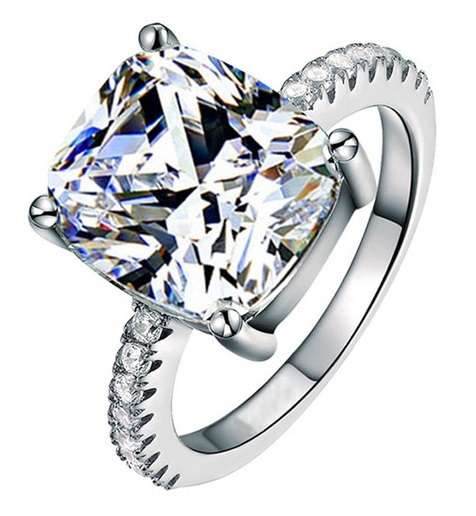SENSATIONAL! RADIANT CUT 7.16CT CR.DIAMOND SOLITAIRE ENGAGEMENT RING - Size 8.5 / R