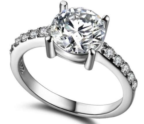 STUNNING!!! Sparkling 1.97ct Cr.Diamond Solitaire & Accents Engagement Ring- Size 7/O