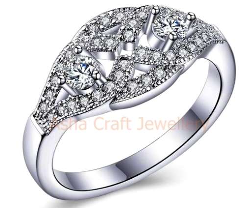 EXCLUSIVE! Designer 0.32ct Cr.Diamond Swirl Engagement Ring - Size 7/N+/17.3mm