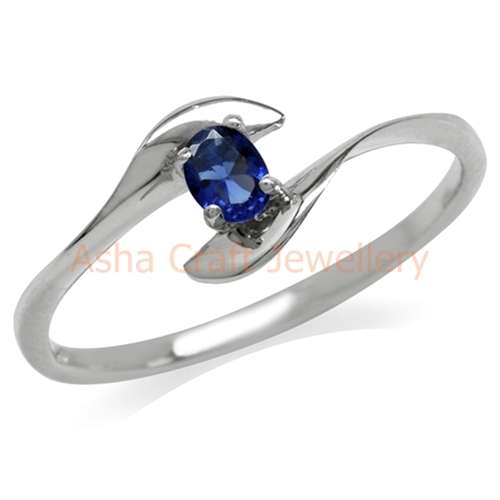 ~FREE SHIPPING~ Genuine, REAL, Solid, 925 Sterling Silver Ring, Sapphire CZ. Size 4/H