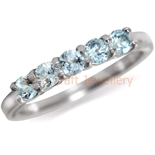 Genuine, REAL, Solid 925 Sterling Silver, 0.52ct Genuine Aquamarine. Size 11