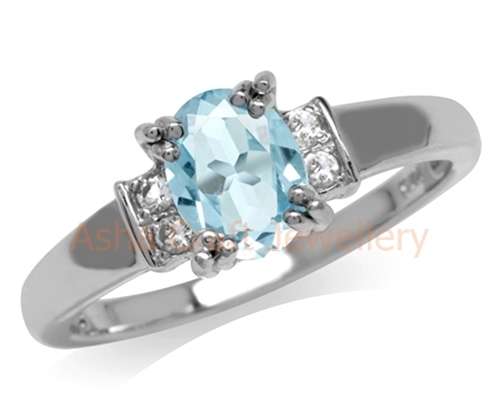 Genuine, REAL, Solid 925 Sterling Silver, 1.43ct Genuine Blue Topaz. Size 10