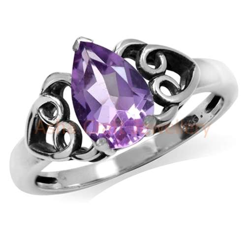 ~~*FREE SHIPPING*~~ Genuine, REAL, Solid 925 Sterling Silver, 1.12ct Genuine Amethyst. Size 10