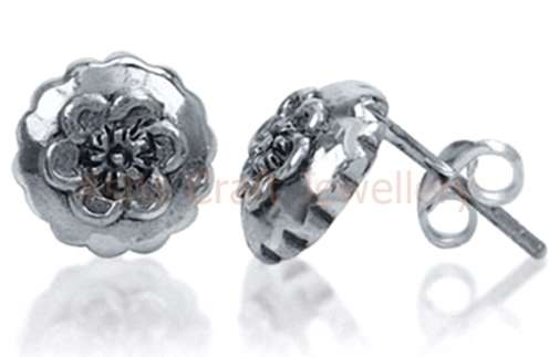 ~~*STER-LING-SIL-VER*~~ Genuine, REAL, Solid, 925 Sterling Silver Earrings, Floral Flowers