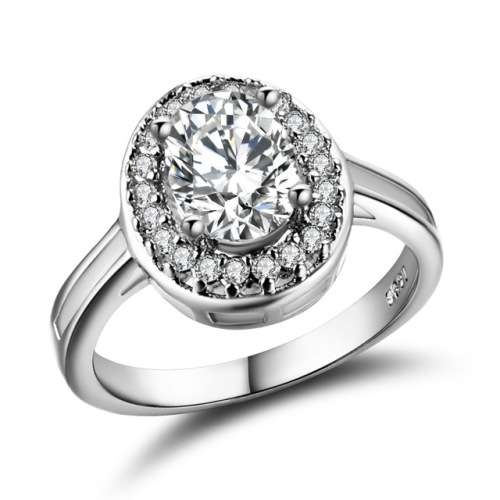 BREATHTAKING 1.42CT. CR.DIAMOND OVAL HALO ENGAGEMENT RING - SIZE 7 / N+