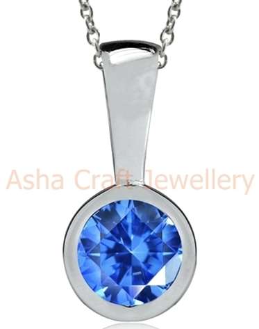 ~~*FREE SHIPPING*~~ Genuine 925 Sterling Silver, 0.85ct. Blue SWAROVSKI ORIGINAL Necklace