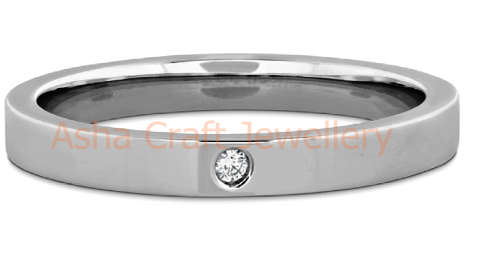 MODERN FASHION! 2.5MM Solitaire 316L Stainless Steel Wedding Band. Ring size 9 / S