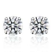 6mm Elegant 1.80ct. 925 Sterling Silver Stud Round CZ Earrings