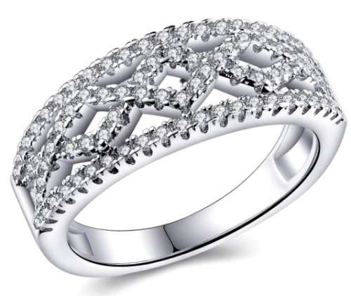 Asha Craft: Enchanting 0.72ct. Cr.Diamond Engagement Band. Ring size 7 / N+ / N ½