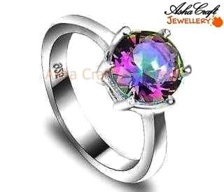 ASHA CRAFT: Gorgeous 0.90ct Cr.Mystic Topaz S925 Silver Ring. Size 6 / M