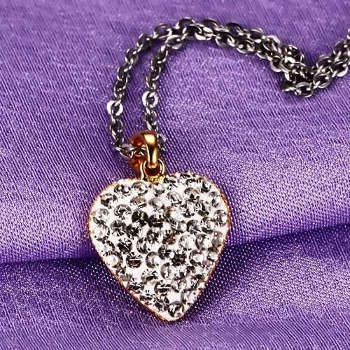 Asha Craft: Beautiful Golden 316L Stainless Steel Shambala Crystal NECKLACE