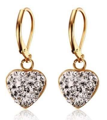 Asha Craft: Beautiful Golden 316L Stainless Steel Shambala Crystal EARRINGS
