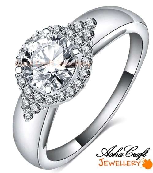 RADIANT! BRILLIANT CUT 1.27CT CR.DIAMOND HALO ENGAGEMENT RING - Size 7/O