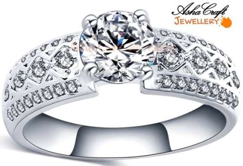 BREATHTAKING! SPARKLING 1.31CT CR.DIAMOND ENGAGEMENT RING - Size 7/O/17mm