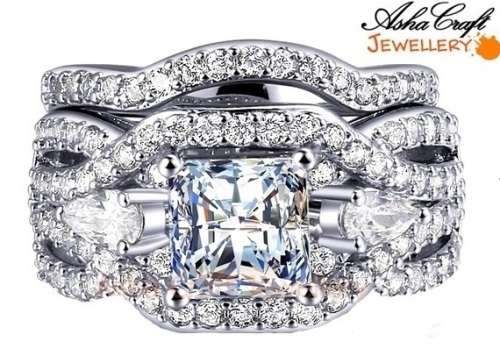 **R2700.00** Extraordinary 4.46ct Cr.Diamond Designer Princess Ring - Size 8 / Q / 18mm