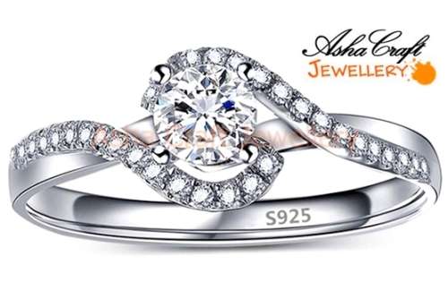 STUNNING!! Designer Swirl Sparkling 1.16ct Cr.Diamond Engagement Ring. Size 7 / N+