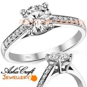 GORGEOUS! Sparkling 1.44ct Cr. Diamond & Accents Engagement Ring - Size 8 / Q / 18mm