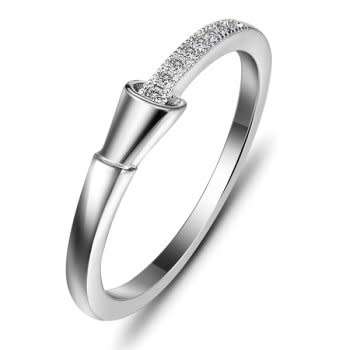 BRAND NEW!!! Genuine Solid 925 Sterling Silver Band Ring, White CZ. Size 8 / P+