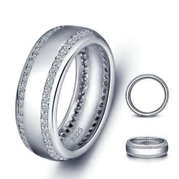 ~~*STERLING SILVER*~~ Genuine REAL Solid 925 Sterling Silver Ring, White CZ. Size 8/Q