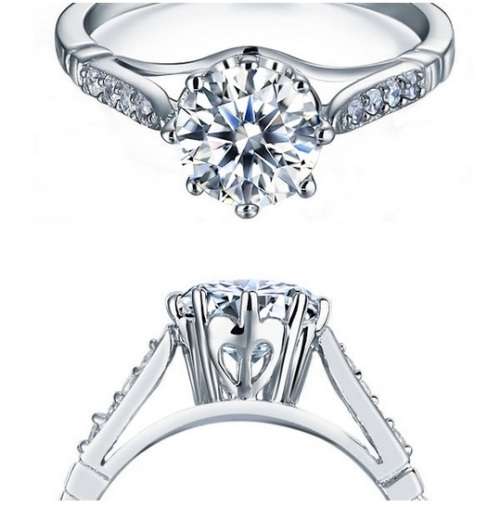 MAGNIFICENT! Sparkling Cr.Diamond with Accents Ladies Engagement Ring. Size 7/O/17.3mm