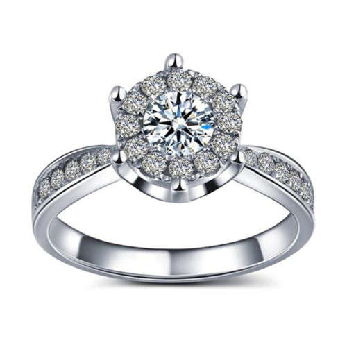 Sensational!! 0.75ct Cr.Diamond Designer Illusion Engagement Ring - Size 9 / R+