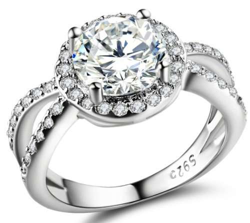 Gorgeous!! 2.03ct Cr.Diamond Split-band Halo Engagement Ring - Size 8 / Q