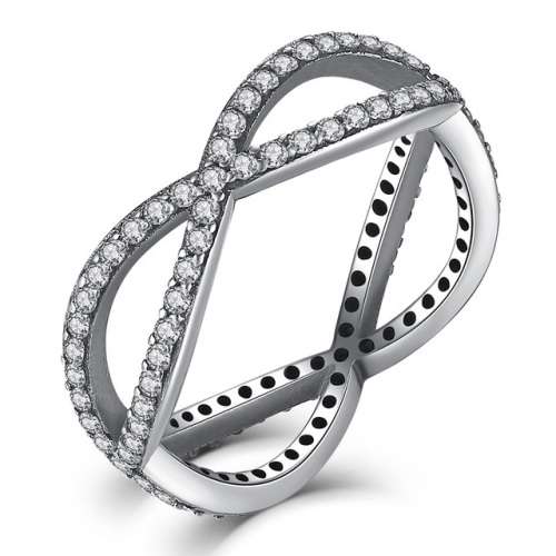 LADIES Genuine 925 Sterling Silver Ring, White CZ - Size 7 ~ N 1/2