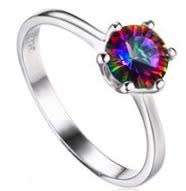FANTASTIC!! Gorgeous 0.90ct Cr.Mystic Topaz S925 Silver Ring. Size 5/K/16mm