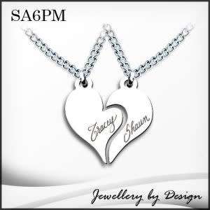 Heart Pendant Necklace | FREE ENGRAVING (Two Names)