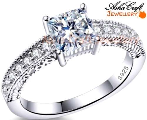 Exquisite! Sparkling 1.66ct Cr. Diamond Princess Cut Engagement Ring - Size 8/Q/18mm