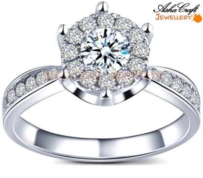 BREATHTAKING! Sparkling 0.74ct Cr.Diamond Cluster Engagement Ring - Size 9 / R+
