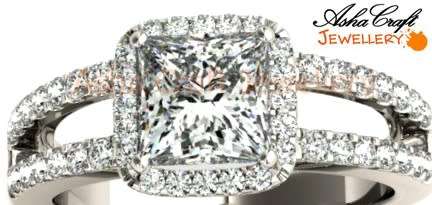 PHENOMENAL! Sparkling 2.67ct. Cr.Diamond Cushion Halo Engagement Ring. Size 7/O